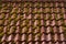 red tile overgrown roof texture background