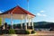 The Red tiled gazebo on the Cold Spring Riverfront