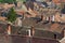 Red tiled roofs in medieval European town