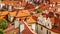 Red tiled roofs in Prague