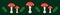 Red toadstool mushroom and fir branches forest green border
