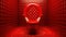 A red toilet in a red tiled room, AI
