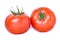 Red tomato healthy vegetable on white background