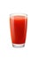 Red tomato juice in glass