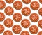 Red Tomato Pattern Background, slices of tomato on white background