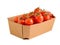 Red tomatoes in a cardboard box