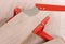 Red tool for cutting laminate