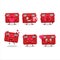 Red toolbox cartoon character with love cute emoticon