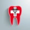 Red Tooth Cross Medicine Aesculapian Staff