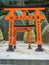 Red Tori Gate at Fushimi Inari Kyoto, Japan.