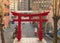 Red torii gate of the Atago temple of Tokyo famous for its stairs of success