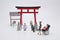 the Red Torii Gate, the mini figure of japan culture