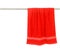 Red towel hang on rack