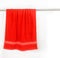 Red towel hang on rack with clip