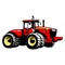 Red Tractor. Farm Machine. Vector Stock illustration.