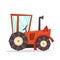 Red tractor. Farming truck, harvest machine. Idea of agriculture