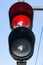 Red Traffic Light Illuminated Stop Daytime Public Safety