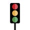 Red traffic light white background. 3d vector illustration. Cartoon vector illustration. Danger symbol. Stock image.