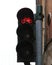 Red traffic lights for bicycle along the cycle track