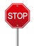 Red traffic stop sign on white