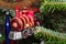 Red train hanging as Christmas tree decoration