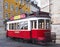 Red tram of Hills tramcar tour in Lisbon Portugal