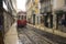 A red tram to the narrow streets of Lisbon