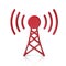 Red transmitter tower icon