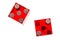 Red transparent dice isolated