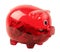 Red transparent piggy bank