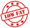 Red transparent sticker for food with low fat levels for a diet which can be used in front of any background