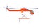 Red Transport Helicopter, Cargo Transportation Service Vehicle Flat Vector Illustration