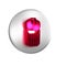 Red Trash can icon isolated on transparent background. Garbage bin sign. Recycle basket icon. Office trash icon. Silver