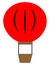 Red travel balloon, icon