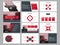 Red triangle Bundle infographic elements presentation template. business annual report, brochure, leaflet, advertising flyer,