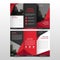 Red triangle business trifold Leaflet Brochure Flyer report template vector minimal flat design set, abstract three fold