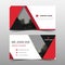 Red triangle corporate business card, name card template ,horizontal simple clean layout design template