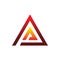 Red triangle pyramid color line logo design