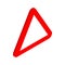 Red triangular blank road sign icon