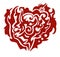 Red tribal Phoenix heart