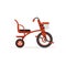 Red tricycle for children, kids bicycle vector Illustration