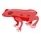 Red tropical frog icon, isometric style