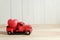 Red Truck and heart, ready to delivery love on Valentine`s day