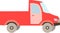 red truck, vector drawing, isolate on white