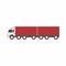 Red trucks container ships and flat nose trucks towing engine transport web icons or design elements. Road freight transportation