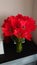 Red tulips bouquet - natural home decor style