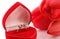 Red tulips and Jewelry Box with ring