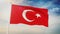 Red Turkey Flag with Moon and star in Center 3D Rendered Concept. Patriotic flag backdrop