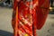 Red twelve-layered ceremonial kimono Japanese national costume