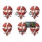 Red twirl lolipop wrapped Programmer cute cartoon character with